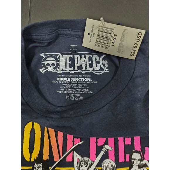 One Piece Ripple Junction Mens Hazard Graphic Blue Shirt NWT Large - Picture 3 of 4